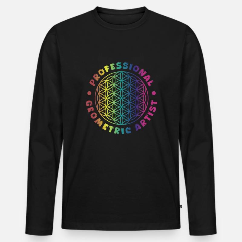 Geometer - Männer Premium Bio Langarmshirt - Schwarz