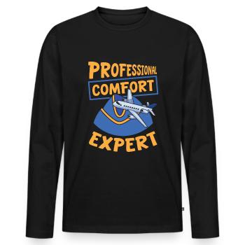 Flight Attendant Stewardess - Men's Premium Organic Long Sleeve Shirt - black - Front - Nico (187cm)