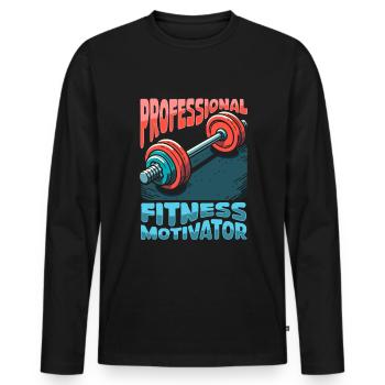 Fitness Trainers Personal Trainers - Men's Premium Organic Long Sleeve Shirt - black - Front - Nico (187cm)