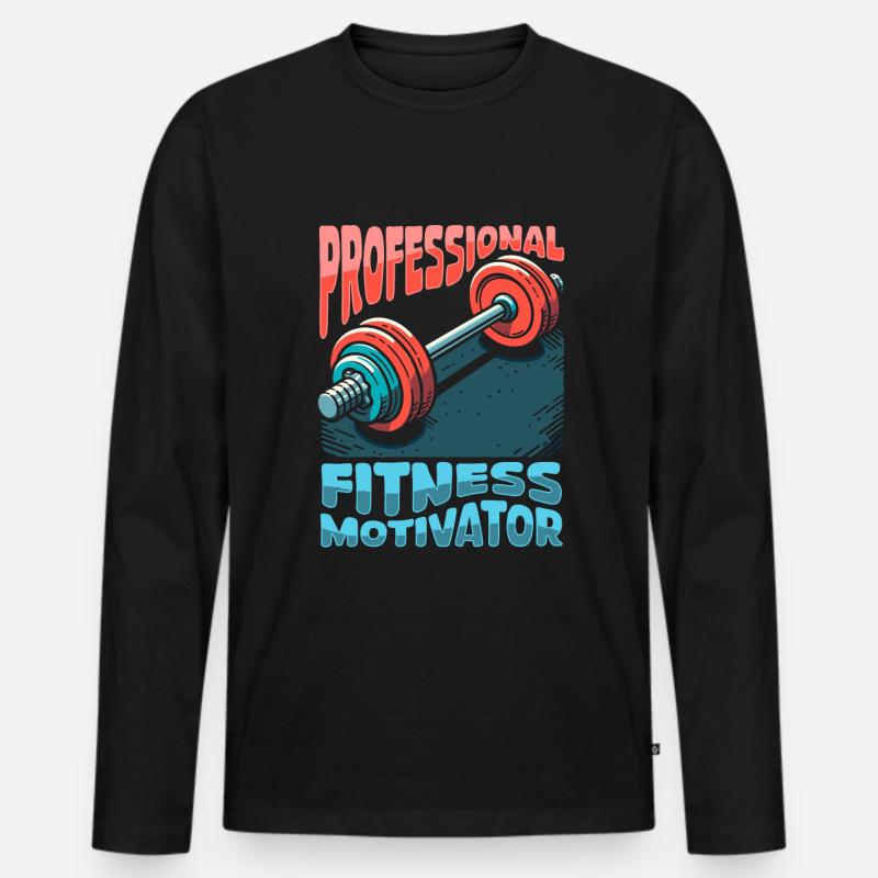 Fitnesstrainer Personal Trainer - Männer Premium Bio Langarmshirt - Schwarz