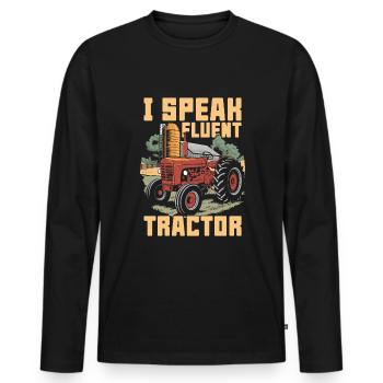 Crop growers - Men's Premium Organic Long Sleeve Shirt - black - Front - Nico (187cm)