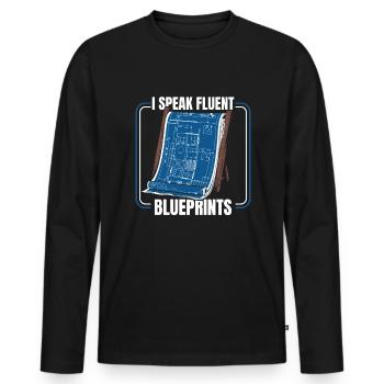 Author - Men's Premium Organic Long Sleeve Shirt - black - Front - Nico (187cm)