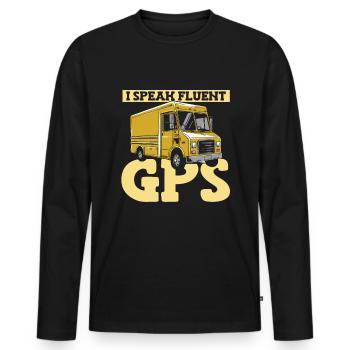 Delivery driver - Men's Premium Organic Long Sleeve Shirt - black - Front - Nico (187cm)