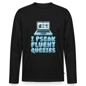 Datenbank Administrator - Männer Premium Bio Langarmshirt - Schwarz - Vorne - Nico (187cm)