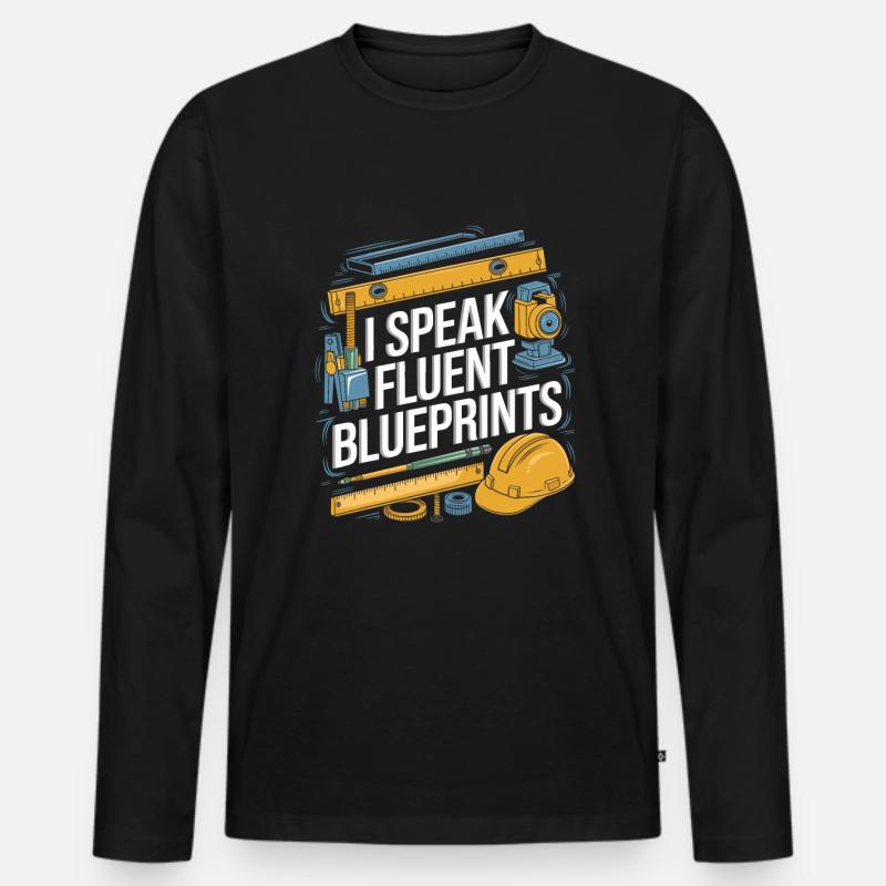 Bauingenieur - Männer Premium Bio Langarmshirt - Schwarz