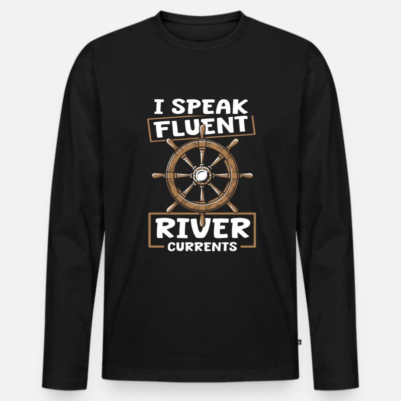 Binnenschiffer - Männer Premium Bio Langarmshirt - Schwarz