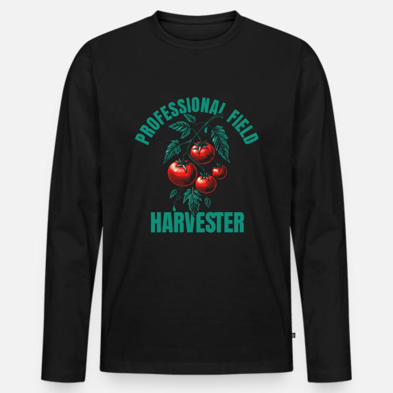 Pflanzenbauer - Männer Premium Bio Langarmshirt - Schwarz
