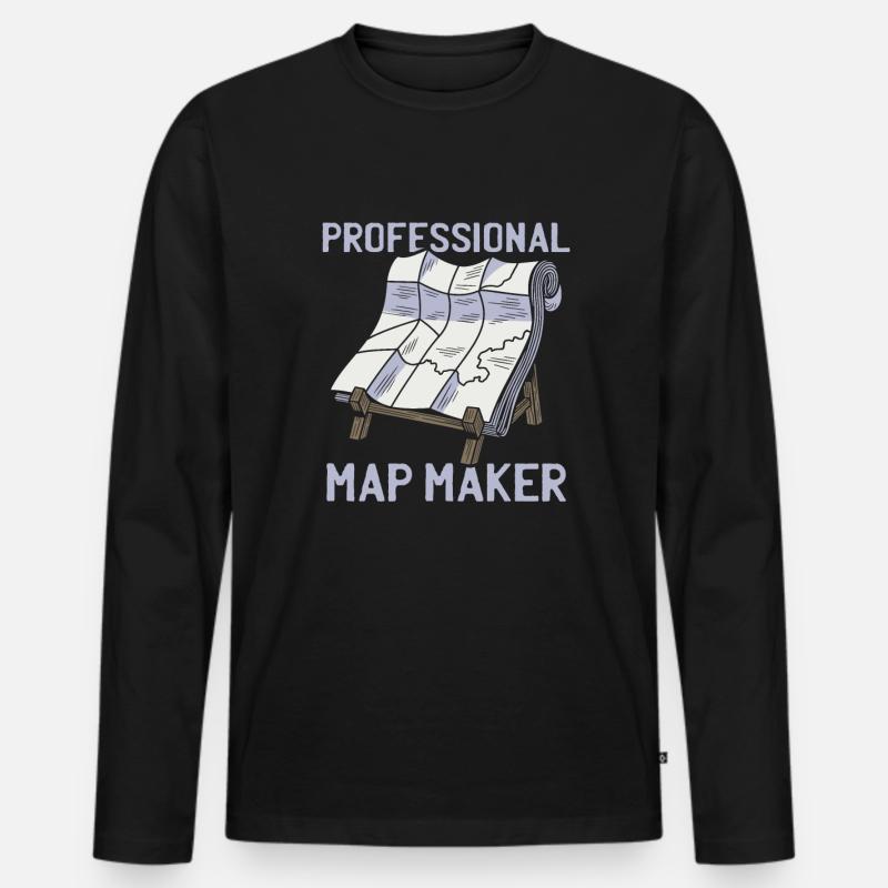 Kartograph - Männer Premium Bio Langarmshirt - Schwarz
