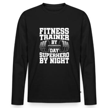 Fitness Trainers Personal Trainers - Men's Premium Organic Long Sleeve Shirt - black - Front - Nico (187cm)
