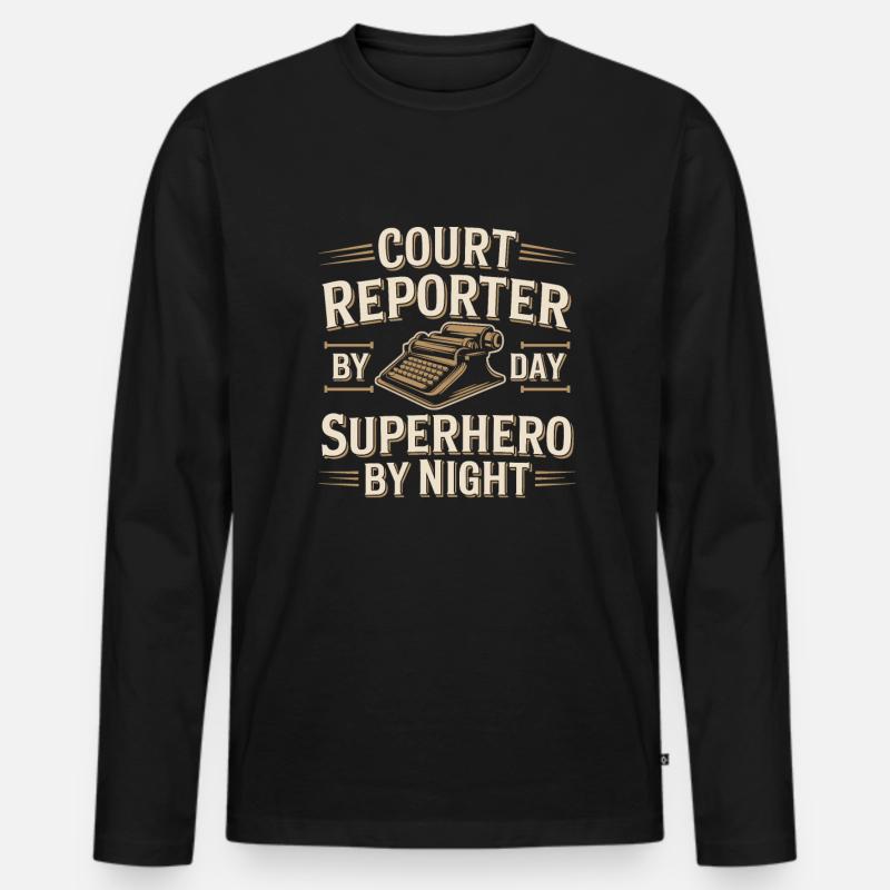 Gerichtsreporter - Männer Premium Bio Langarmshirt - Schwarz