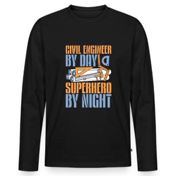 Civil engineer - Men's Premium Organic Long Sleeve Shirt - black - Front - Nico (187cm)