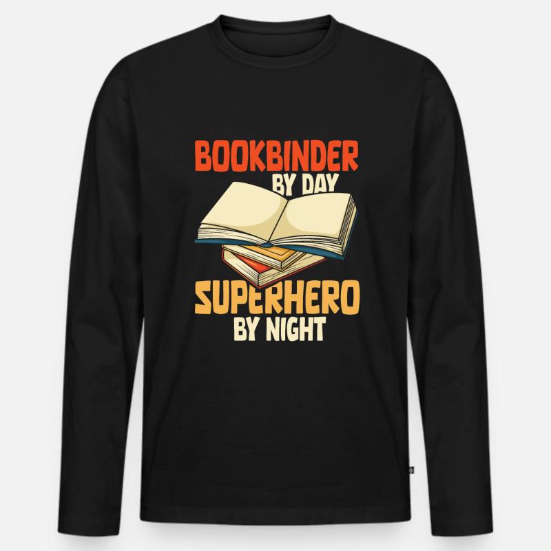 Buchbinder - Männer Premium Bio Langarmshirt - Schwarz