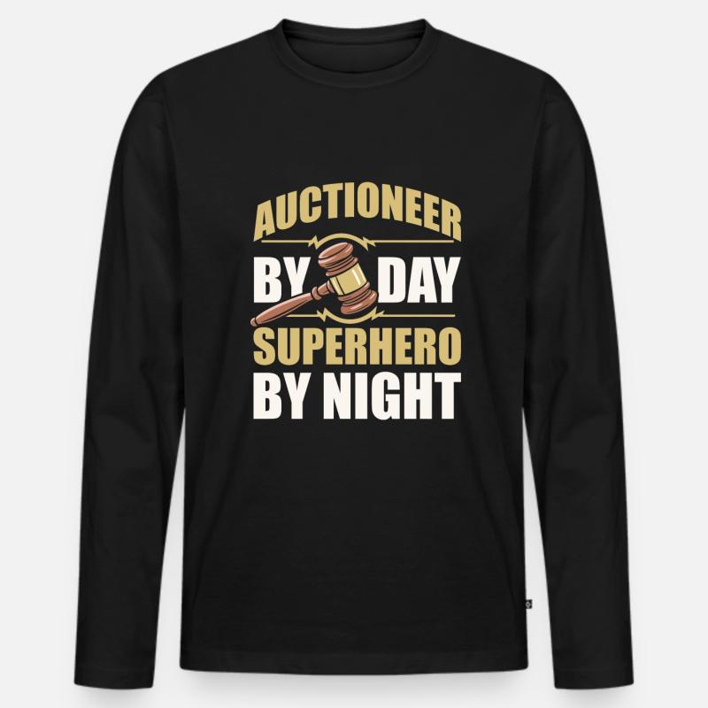 Auktionator - Männer Premium Bio Langarmshirt - Schwarz