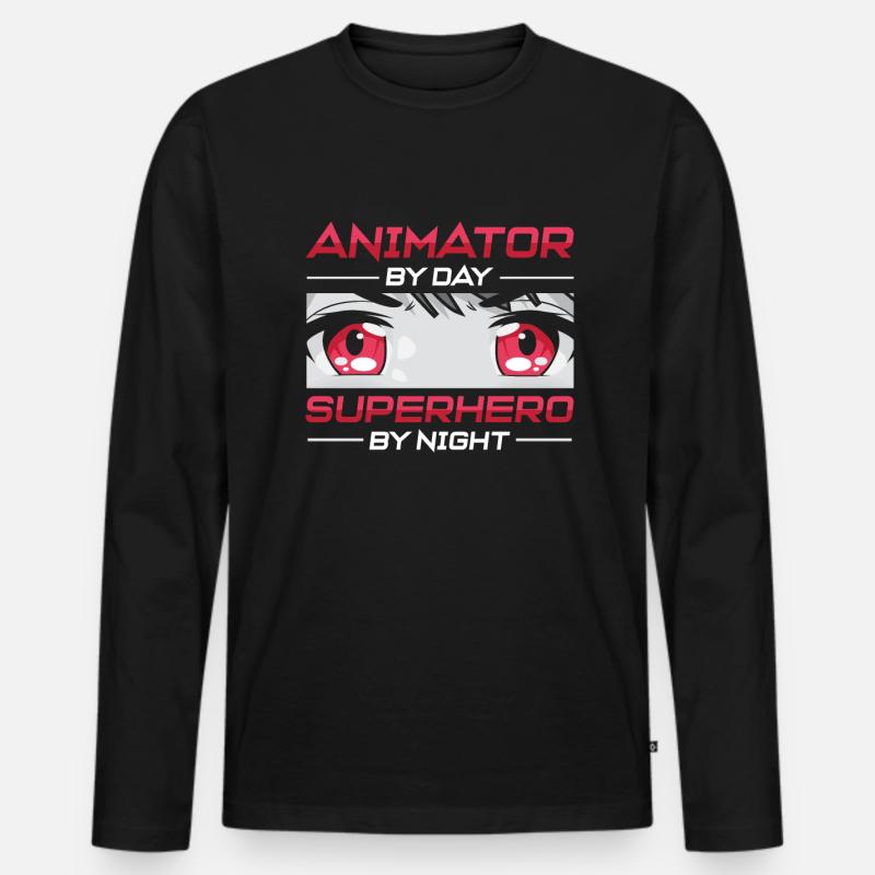 Animator - Männer Premium Bio Langarmshirt - Schwarz