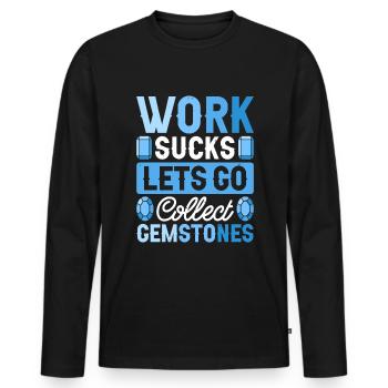 Pierres précieuses - T-shirt manches longues Premium bio Homme - noir - Devant - Nico (187cm)