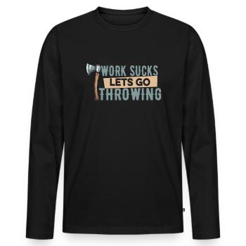 Lancer de hache Lanceur de hache - T-shirt manches longues Premium bio Homme - noir - Devant - Nico (187cm)