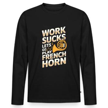 Horn player French Horn - Men's Premium Organic Long Sleeve Shirt - black - Front - Nico (187cm)
