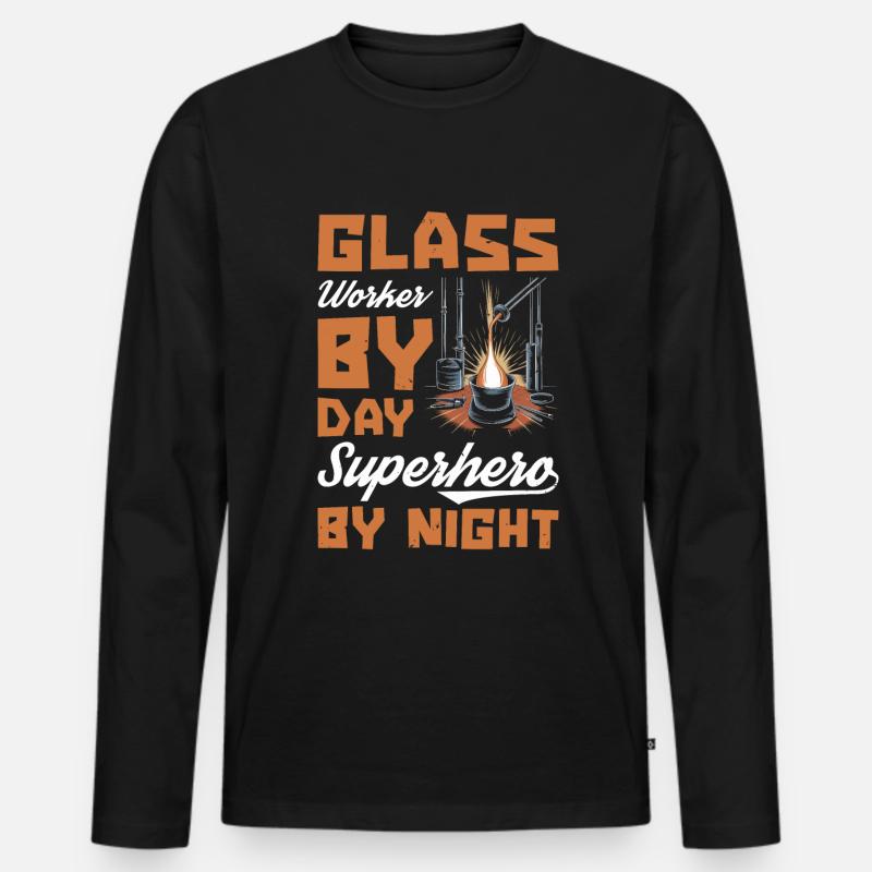 Glasarbeiter - Männer Premium Bio Langarmshirt - Schwarz