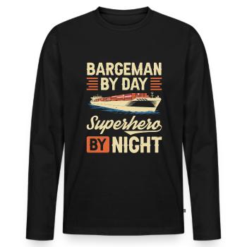 Inland waterway skippers - Men's Premium Organic Long Sleeve Shirt - black - Front - Nico (187cm)
