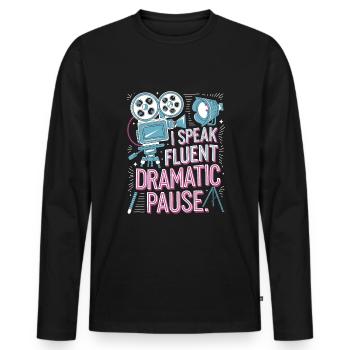 Acteur - T-shirt manches longues Premium bio Homme - noir - Devant - Nico (187cm)