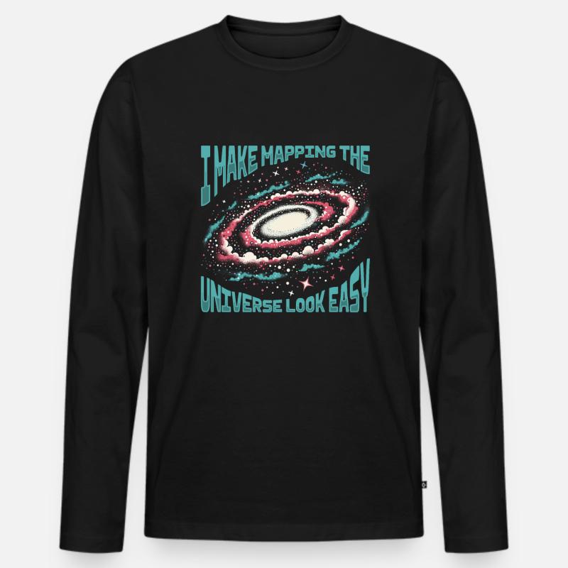 Astronom - Männer Premium Bio Langarmshirt - Schwarz