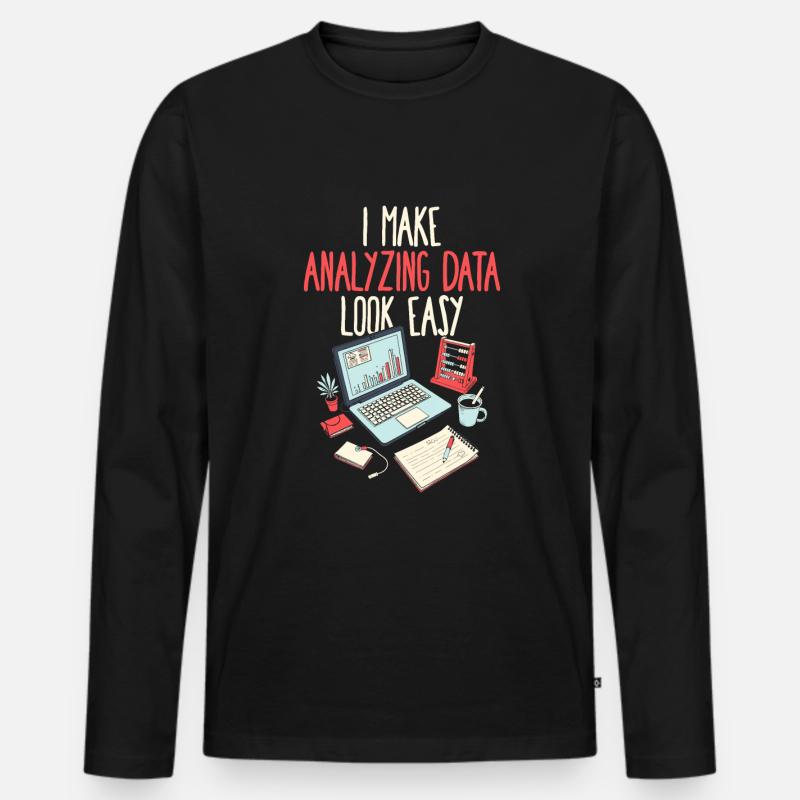 Analytiker - Männer Premium Bio Langarmshirt - Schwarz