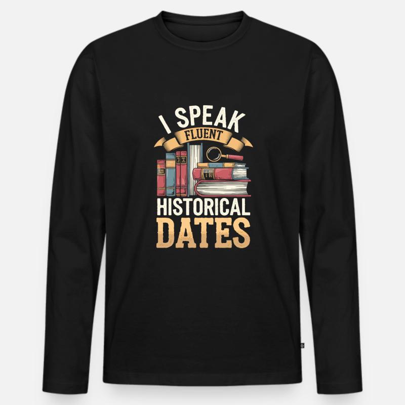 Historiker - Männer Premium Bio Langarmshirt - Schwarz