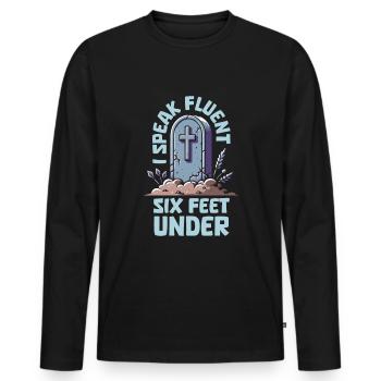 Gravedigger Funeral Assistant - Men's Premium Organic Long Sleeve Shirt - black - Front - Nico (187cm)