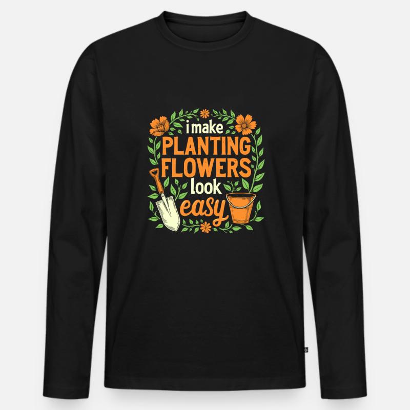 Gärtner - Männer Premium Bio Langarmshirt - Schwarz