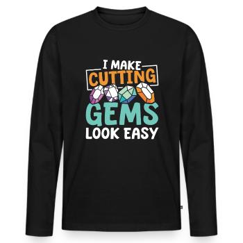 Gemstone cutter - Men's Premium Organic Long Sleeve Shirt - black - Front - Nico (187cm)