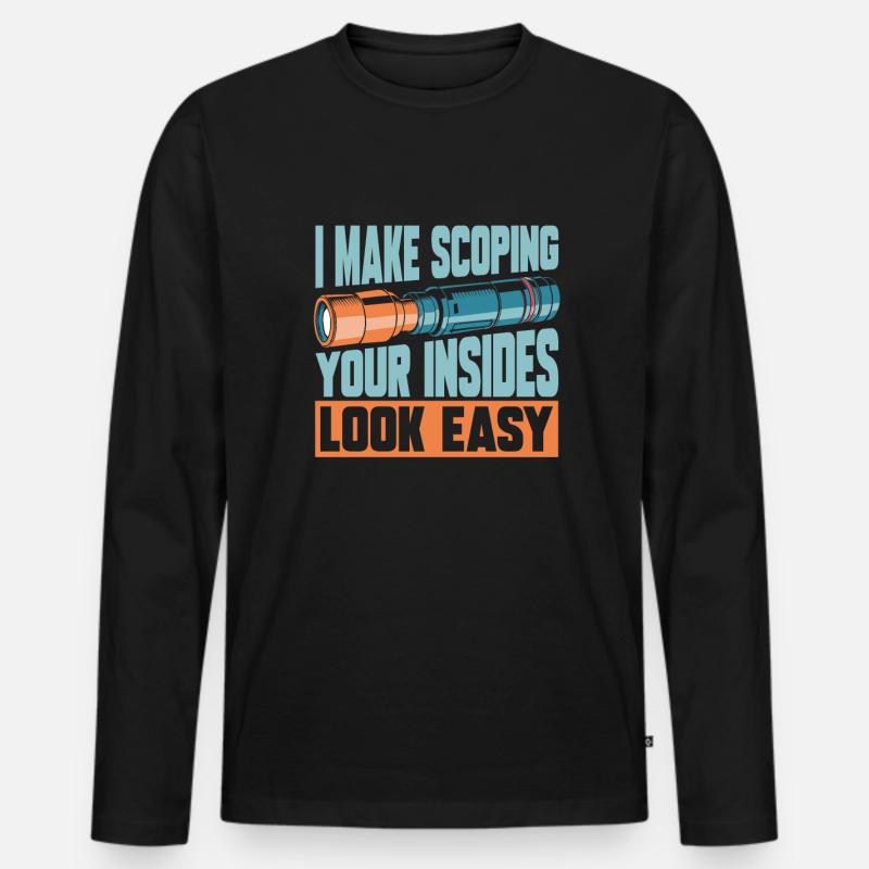 Endoskopietechniker - Männer Premium Bio Langarmshirt - Schwarz