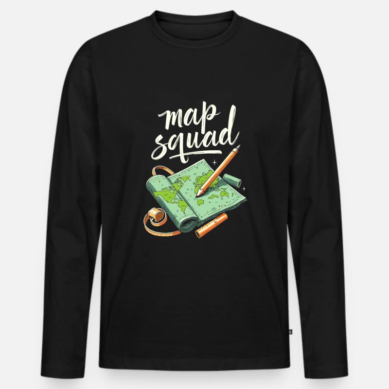 Kartograph Kader - Männer Premium Bio Langarmshirt - Schwarz