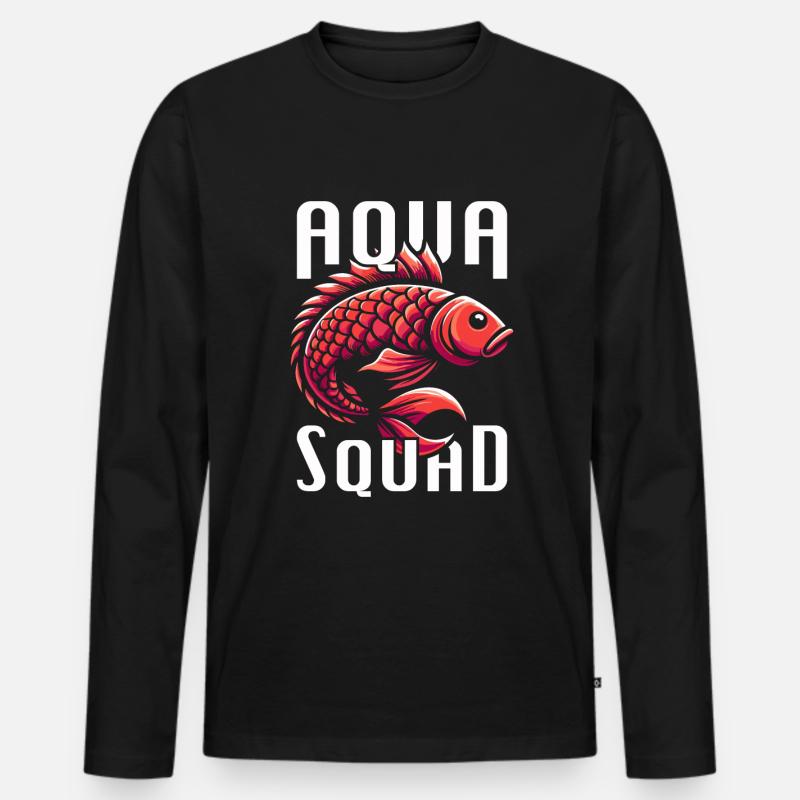Fischzüchter Kader - Männer Premium Bio Langarmshirt - Schwarz