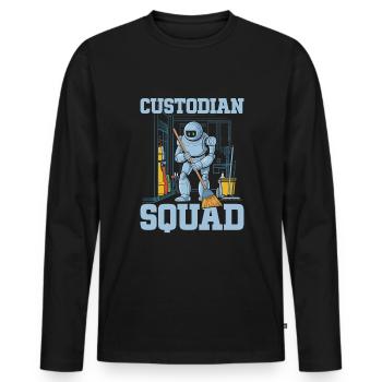 Cadre de banque dépositaire - T-shirt manches longues Premium bio Homme - noir - Devant - Nico (187cm)