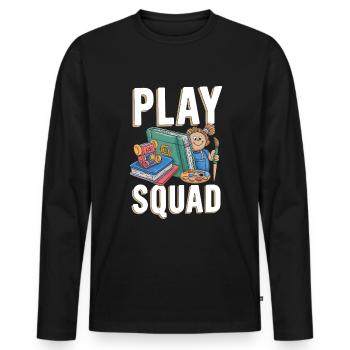 Brigade de garde d’enfants - T-shirt manches longues Premium bio Homme - noir - Devant - Nico (187cm)