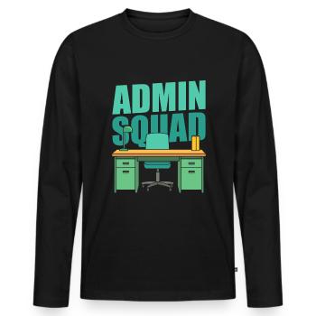 Administrator Kader - Männer Premium Bio Langarmshirt - Schwarz - Vorne - Nico (187cm)