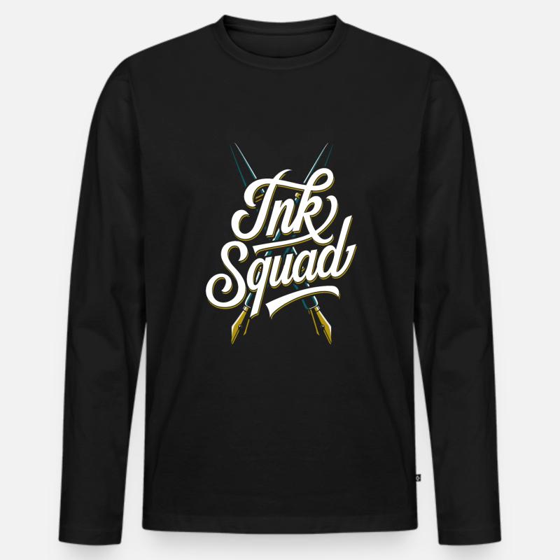 Kalligraph Kader - Männer Premium Bio Langarmshirt - Schwarz