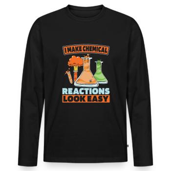 Chemical Engineer - Men's Premium Organic Long Sleeve Shirt - black - Front - Nico (187cm)