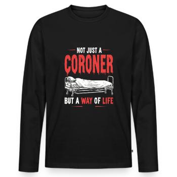 Coroner - Men's Premium Organic Long Sleeve Shirt - black - Front - Nico (187cm)