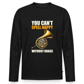 Horn player French Horn - Men's Premium Organic Long Sleeve Shirt - black - Front - Nico (187cm)