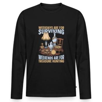 Antiques Antique dealers - Men's Premium Organic Long Sleeve Shirt - black - Front - Nico (187cm)