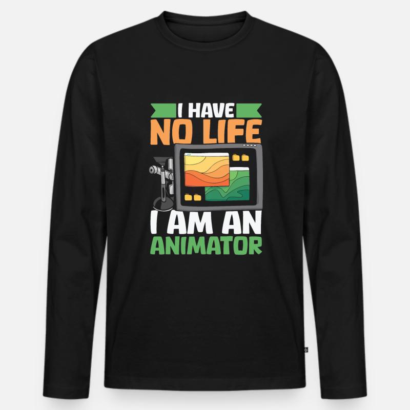 Animator - Männer Premium Bio Langarmshirt - Schwarz