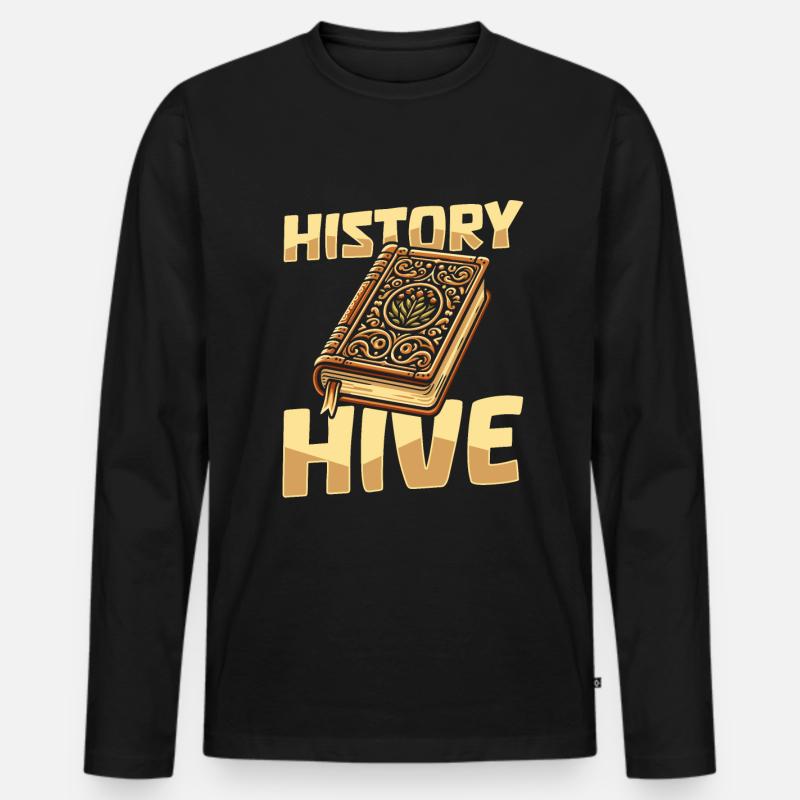 Historiker Team - Männer Premium Bio Langarmshirt - Schwarz