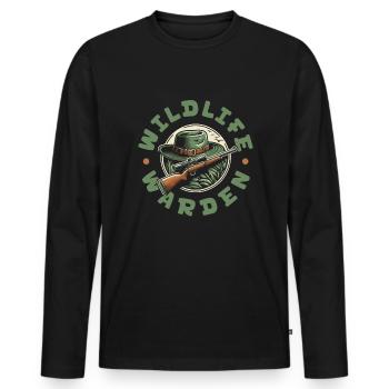 Équipe de superviseur de chasse - T-shirt manches longues Premium bio Homme - noir - Devant - Nico (187cm)