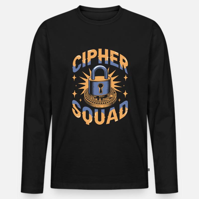 Kryptograph Kader - Männer Premium Bio Langarmshirt - Schwarz