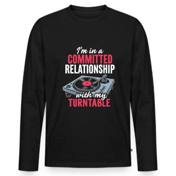 Dj Disc Jockey - Men's Premium Organic Long Sleeve Shirt - black - Front - Nico (187cm)
