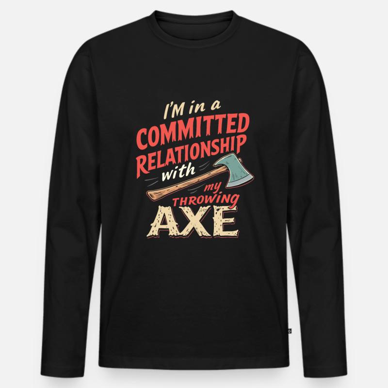 Axtwerfen Axtwerfer - Männer Premium Bio Langarmshirt - Schwarz