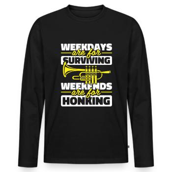 Horn player French Horn - Men's Premium Organic Long Sleeve Shirt - black - Front - Nico (187cm)