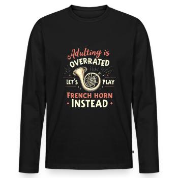 Horn player French Horn - Men's Premium Organic Long Sleeve Shirt - black - Front - Nico (187cm)