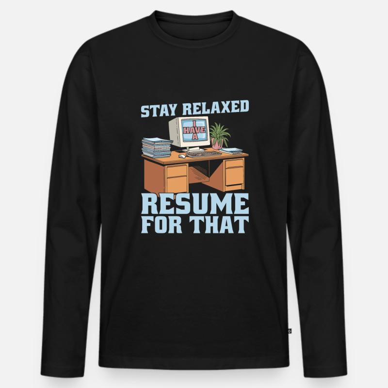 Hr Assistent - Männer Premium Bio Langarmshirt - Schwarz